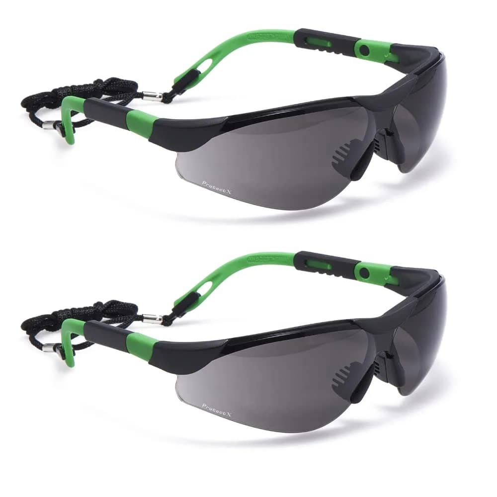 ProtectX Super Light Safety Glasses, Pathfinder Tinted Smoke | Impact & Scratch Resistant, Adjustable, ANSI Z87.1 Rated, UV AB Protection, 2 Pack — Pathfinder Tinted Smoke 2 Pk
