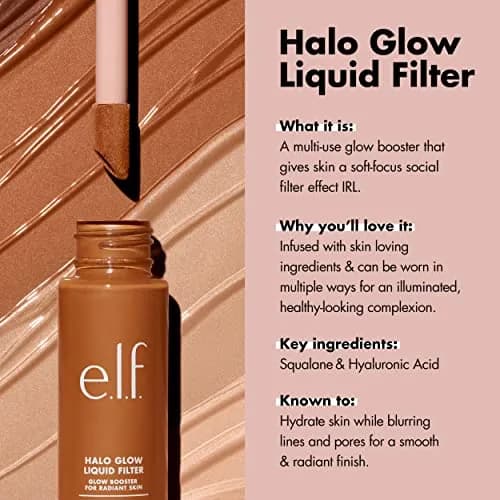 e.l.f. Halo Glow Liquid Filter 31.4ml (1.06 Fl Oz) | Hydrating Complexion Boost with Hyaluronic Acid & Squalane thumbnail 4