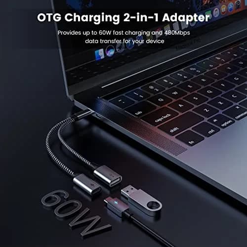 MOGOOD USB C OTG Adapter with 60W PD Fast Charge | Compatible for Steam Deck, Galaxy S26, Switch, Chromecast, Pi-KVM thumbnail 2