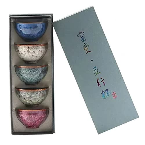 Lxuwbd Ceramic Teacups 5pcs | Modern Style, 3.5oz Each, Durable & Elegant thumbnail 7