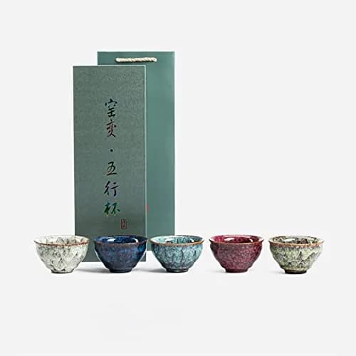 Lxuwbd Ceramic Teacups 5pcs | Modern Style, 3.5oz Each, Durable & Elegant thumbnail 3