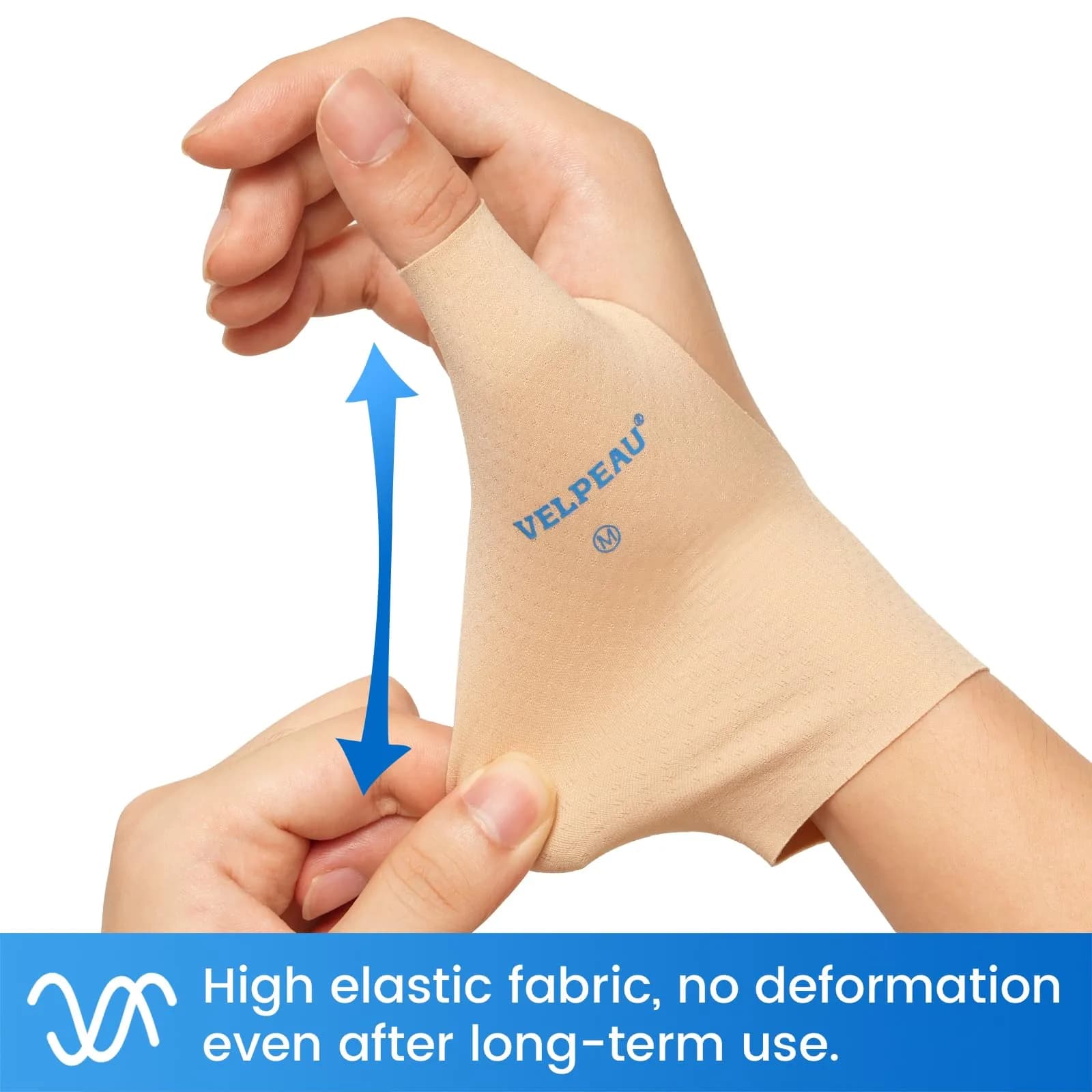 Velpeau Elastic Thumb Wrist Support Brace (Pack of 2) - Medium, Khaki | Gentle Compression for Daily Tasks - view 3
