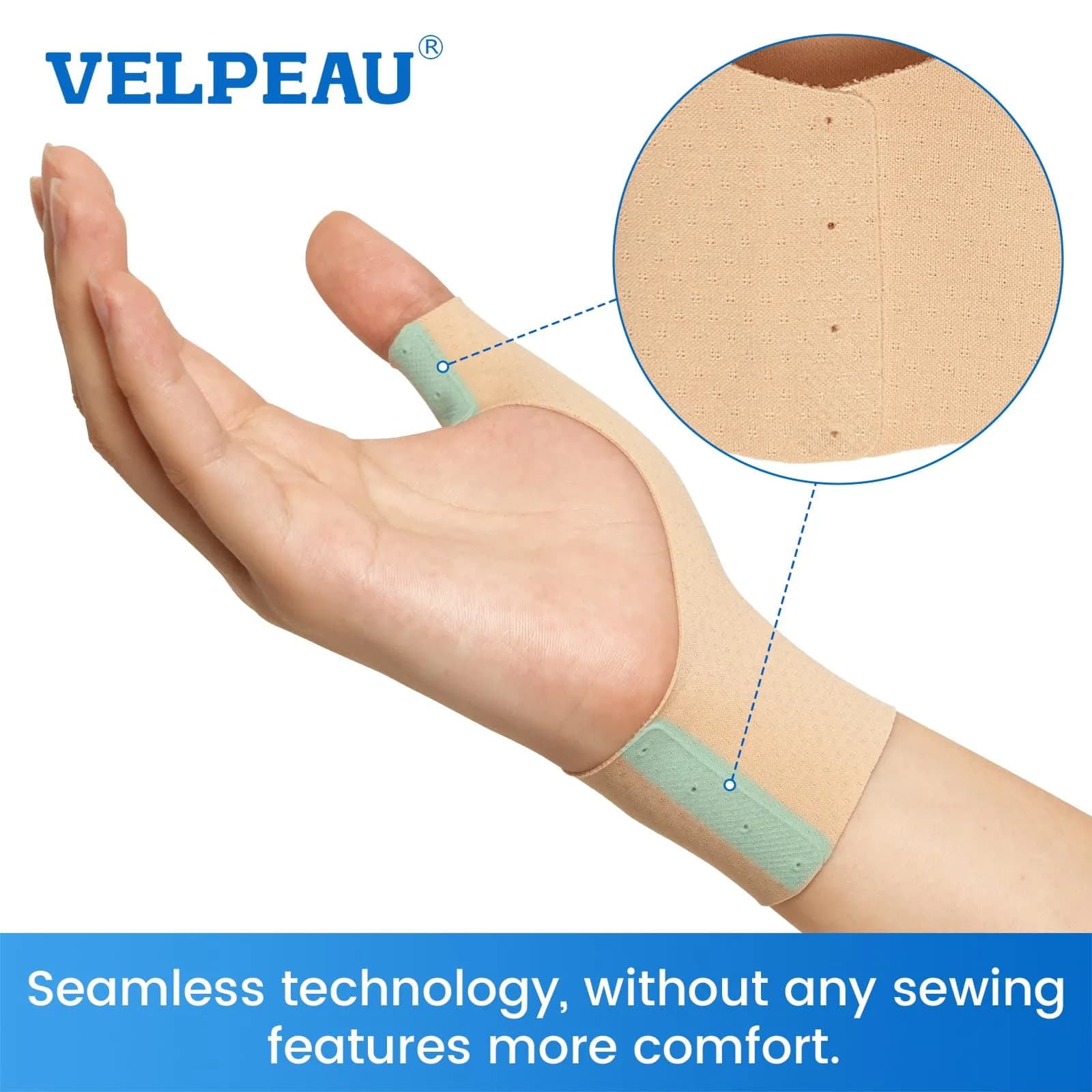 Velpeau Elastic Thumb Wrist Support Brace (Pack of 2) 18g (0.63oz) | Gentle Compression Sleeve for Arthritis, Tendonitis, Sprains, Sports - view 4