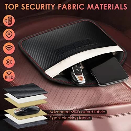 Tuulin Faraday Bags for Smartphones & Car Keys 2 Pack | Block Signals & Prevent Theft thumbnail 2