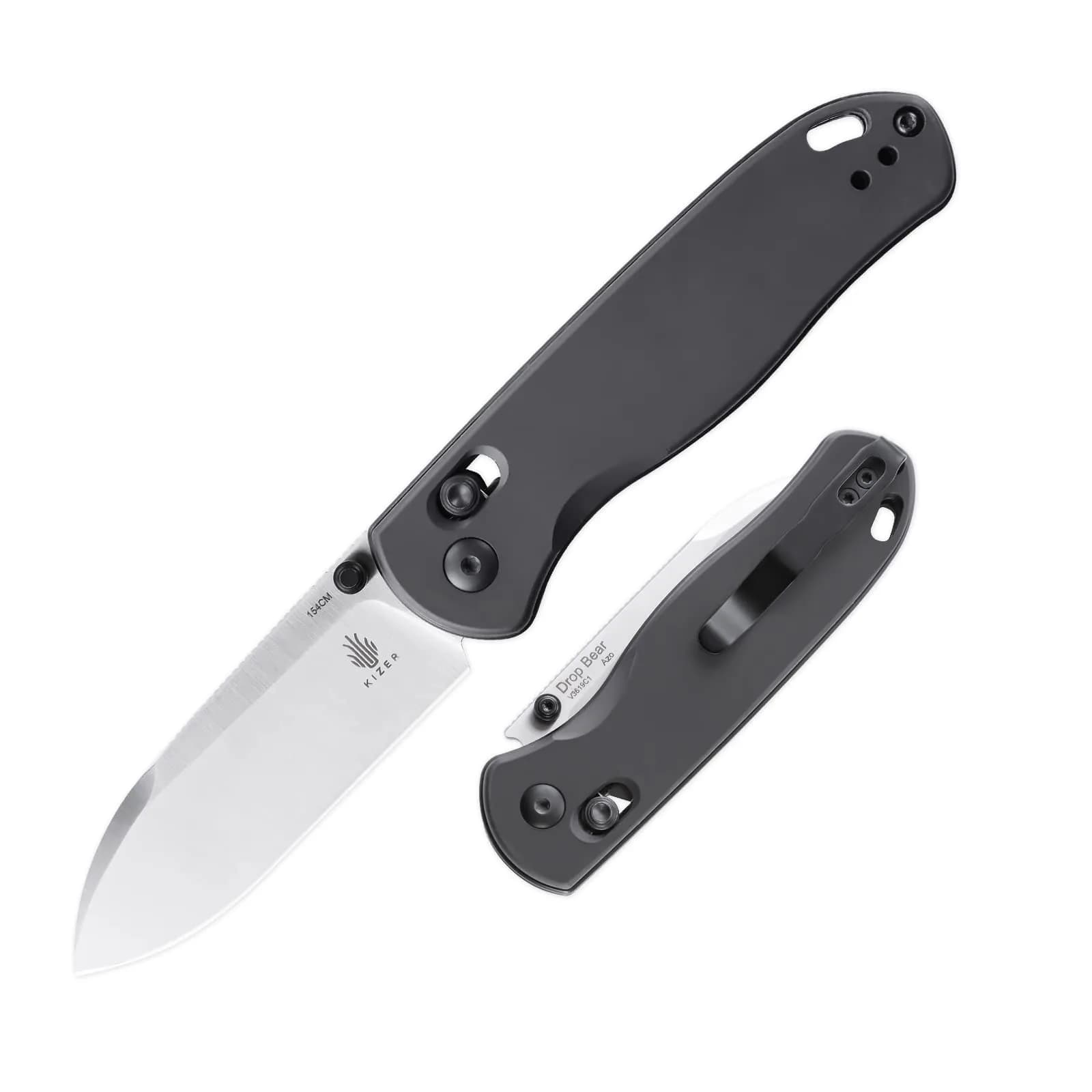 Kizer Drop Bear EDC Folding Knife Gray Aluminium Handle 2.99" Blade | Tough, Lightweight & Reliable