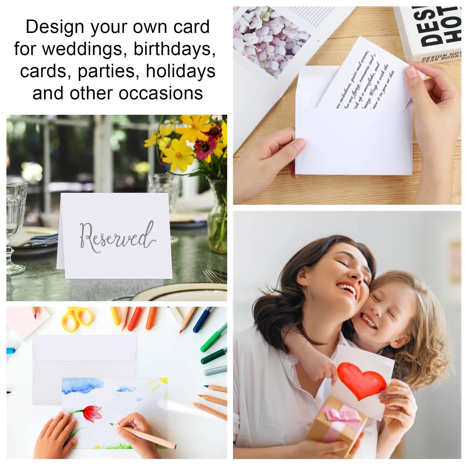 Joyberg White Blank Cards and Envelopes (4x6 Inch, 30 Pack) | Professional Quality DIY Invitation Cardstock - view 7