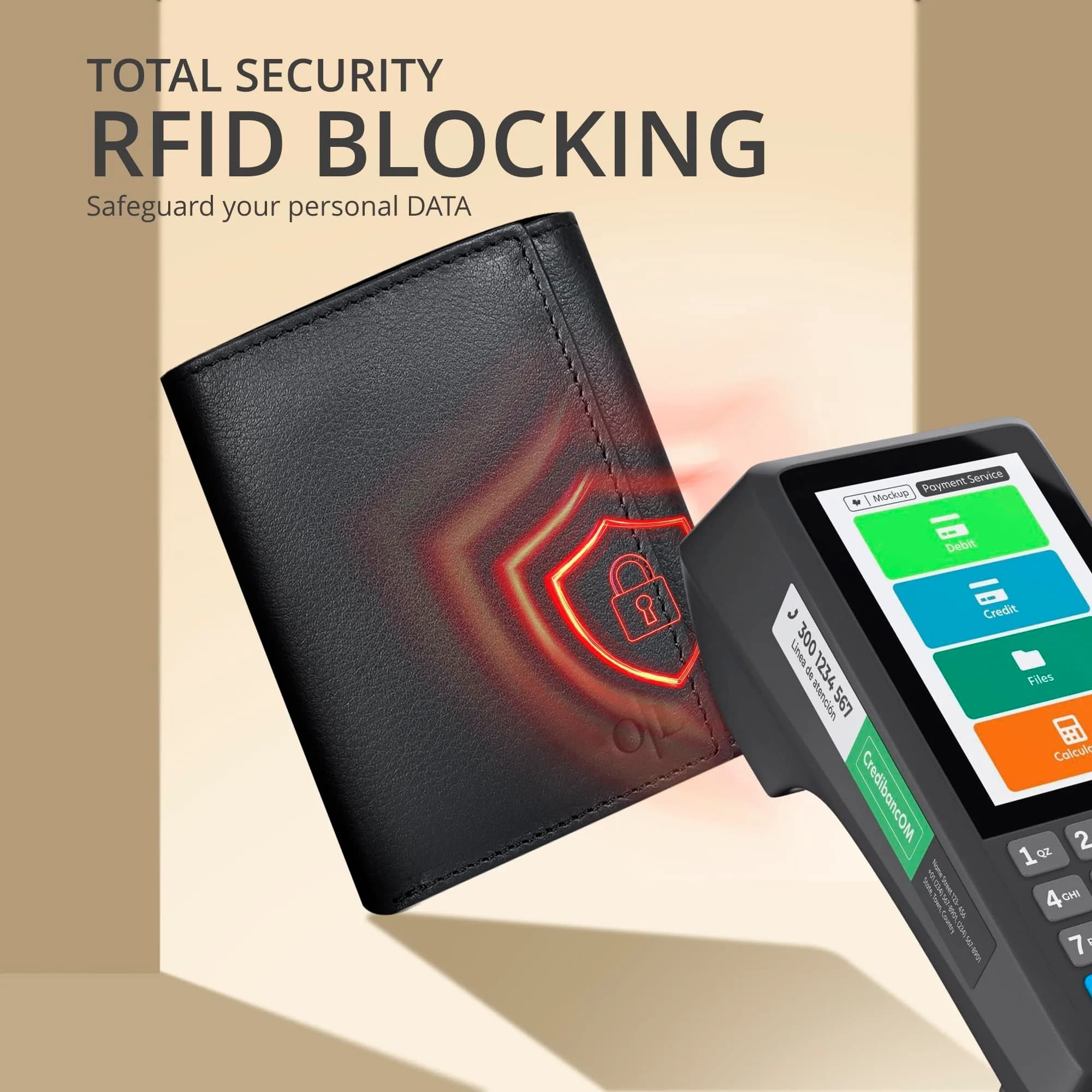 Oak Leathers Trifold Wallet RFID Blocking Slim with ID Window, Classic Black 1.27 cm (1 inch) - view 5