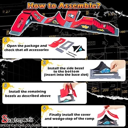 RNGODO Finger Skateboard Ramps Set, 6 in 1 Skatepark Deck for Training, Kids & Adults | Complete Mini Skate Toy thumbnail 4