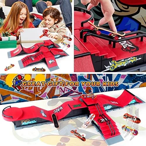 RNGODO Finger Skateboard Ramps Set, 6 in 1 Skatepark Deck for Training, Kids & Adults | Complete Mini Skate Toy thumbnail 5