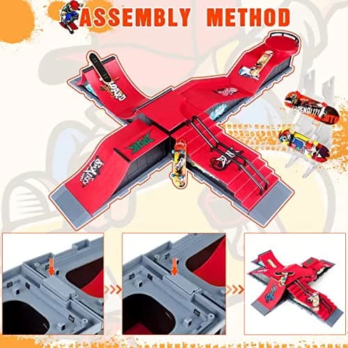 RNGODO Finger Skateboard Ramps Set, 6 in 1 Skatepark Deck for Training, Kids & Adults | Complete Mini Skate Toy thumbnail 9