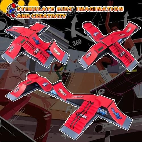 RNGODO Finger Skateboard Ramps Set, 6 in 1 Skatepark Deck for Training, Kids & Adults | Complete Mini Skate Toy thumbnail 3