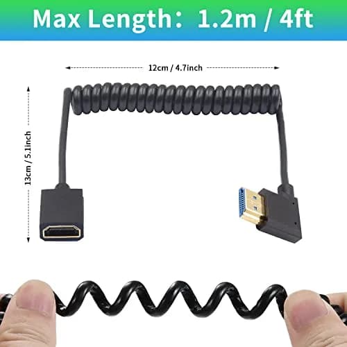 Duttek 8K HDMI Extender Cable 1.2M | Ultra Thin 48Gbps Coiled HDMI 2.1 Cable, Compatible with MacBook Pro, PS5, Xbox Series X thumbnail 4