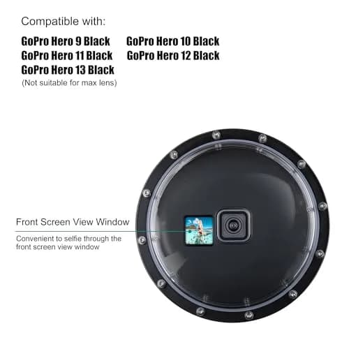 YALLSAME Underwater Dome Port for GoPro Hero 13 12 11 10 9 Black with Floating Hand Grip & Shutter Lever | 45m (147ft) Depth Rated thumbnail 3