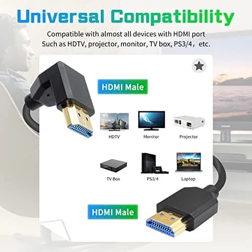 Duttek 8K HDMI Coiled Cable 1.2m (4ft) | Down Angled Male-to-Male, 48Gbps High Speed for 4K@120Hz/8K@60Hz thumbnail 5