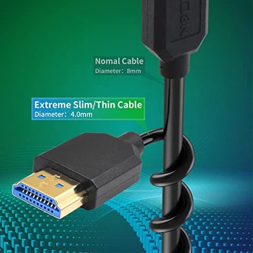 Duttek 8K HDMI Coiled Cable 1.2m (4ft) | Down Angled Male-to-Male, 48Gbps High Speed for 4K@120Hz/8K@60Hz thumbnail 2