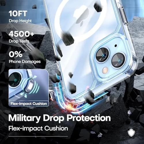 TAURI for iPhone 14 Case, Compatible with MagSafe, Clear | Military-Grade Shockproof & Anti-Yellowing thumbnail 2