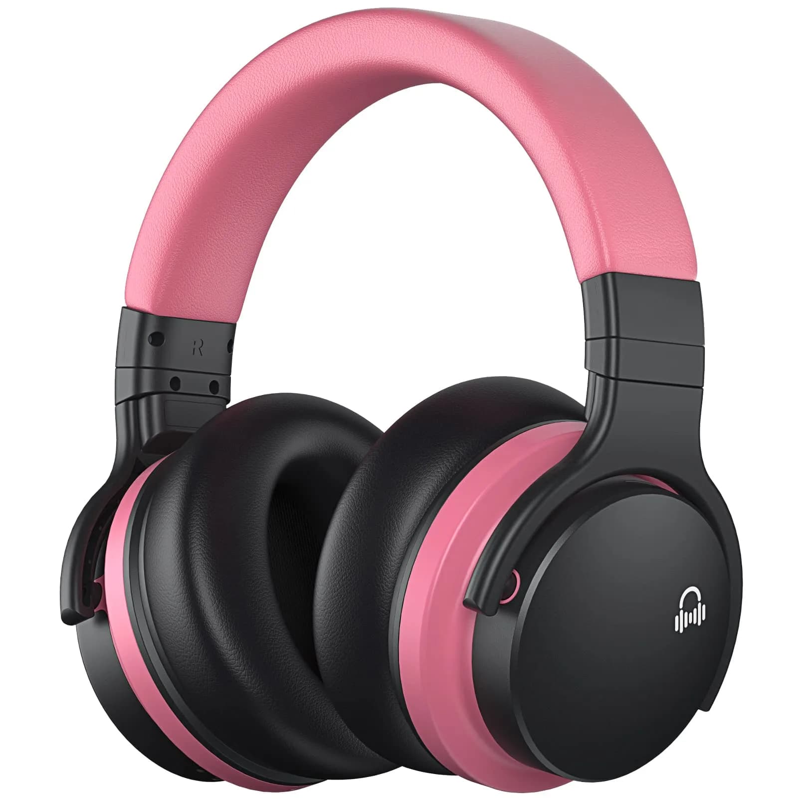 MOVSSOU E7 Wireless Noise Cancelling Headphones 45mm Drivers | 30H Playtime, Bluetooth 5.0, Over-Ear Comfort — Baby Pink
