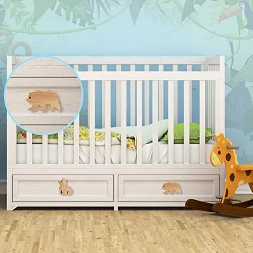 Qunclay Wooden Animal Dresser Knob Forest Animal | Cute Handcrafted Drawer Pulls for Furniture thumbnail 6