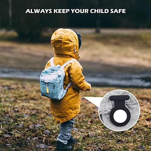 WALLFID Hidden Air-Tag Case for Kids, Elderly, Pets, Clothing | Black & Blue & Blue & White Silicone Tracker Holder thumbnail 7