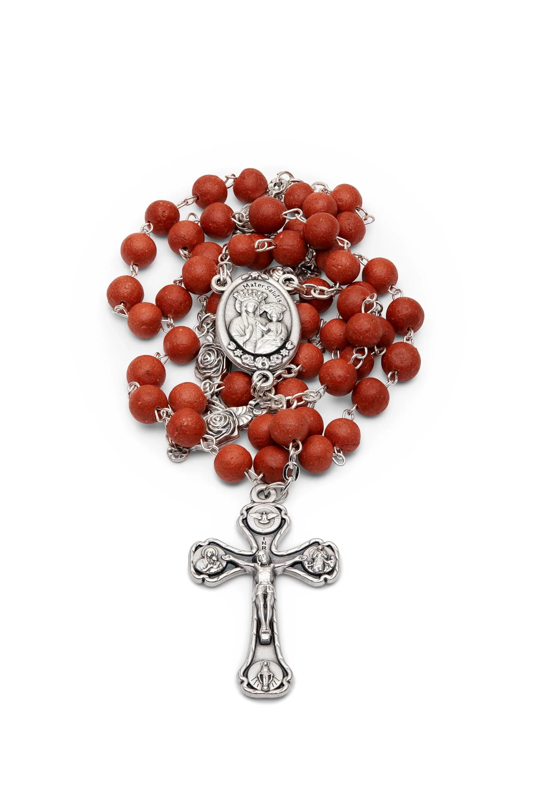 Mondo Cattolico Rose Scented Rosary Necklace 64 cm (25.2 in) | Vatican Blessed Beads — Rose Scented