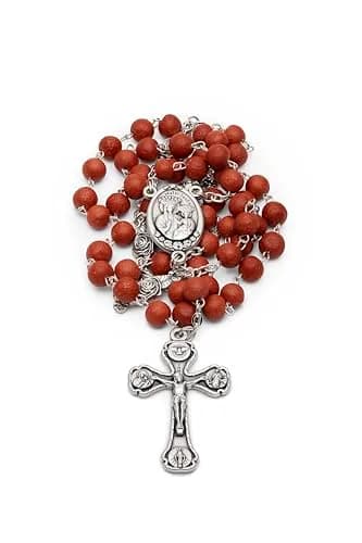 Mondo Cattolico Rose Scented Rosary Necklace 64 cm (25.2 in) | Vatican Blessed Beads thumbnail 1