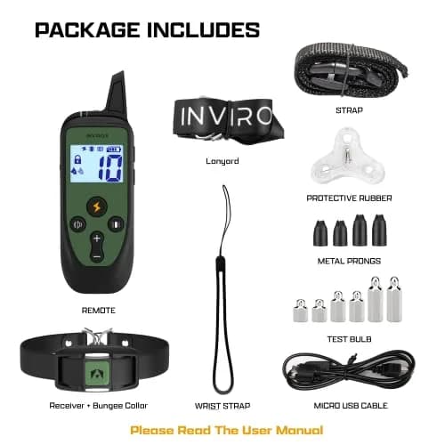INVIROX Dog Training Collar with Remote, 123 Levels, 1100ft Range, IP67 Waterproof, Green Spark thumbnail 7