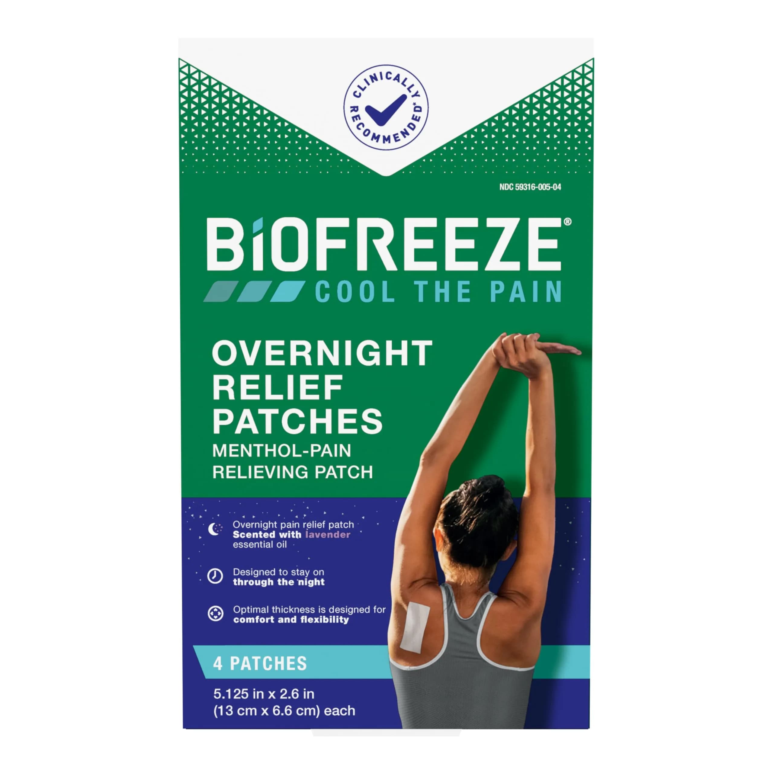 Biofreeze Day & Overnight Pain Relief Patches, 9 Count (6 Day, 3 Night) | Cooling Menthol for Arthritis & Muscle Pain — Overnight