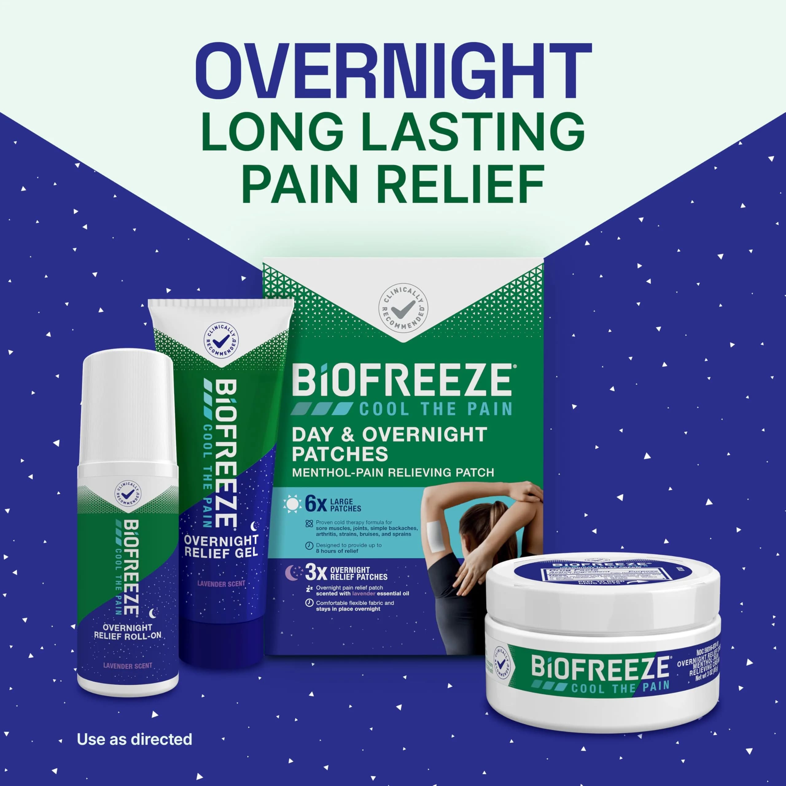 Biofreeze Overnight Pain Relief Patches, Cooling Menthol Pain Patch, 4 Count (Pack of 1) | 8-Hour Targeted Relief - view 8