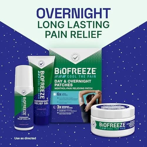 Biofreeze Overnight Pain Relief Patches, Cooling Menthol Pain Patch, 4 Count (Pack of 1) | 8-Hour Targeted Relief thumbnail 8