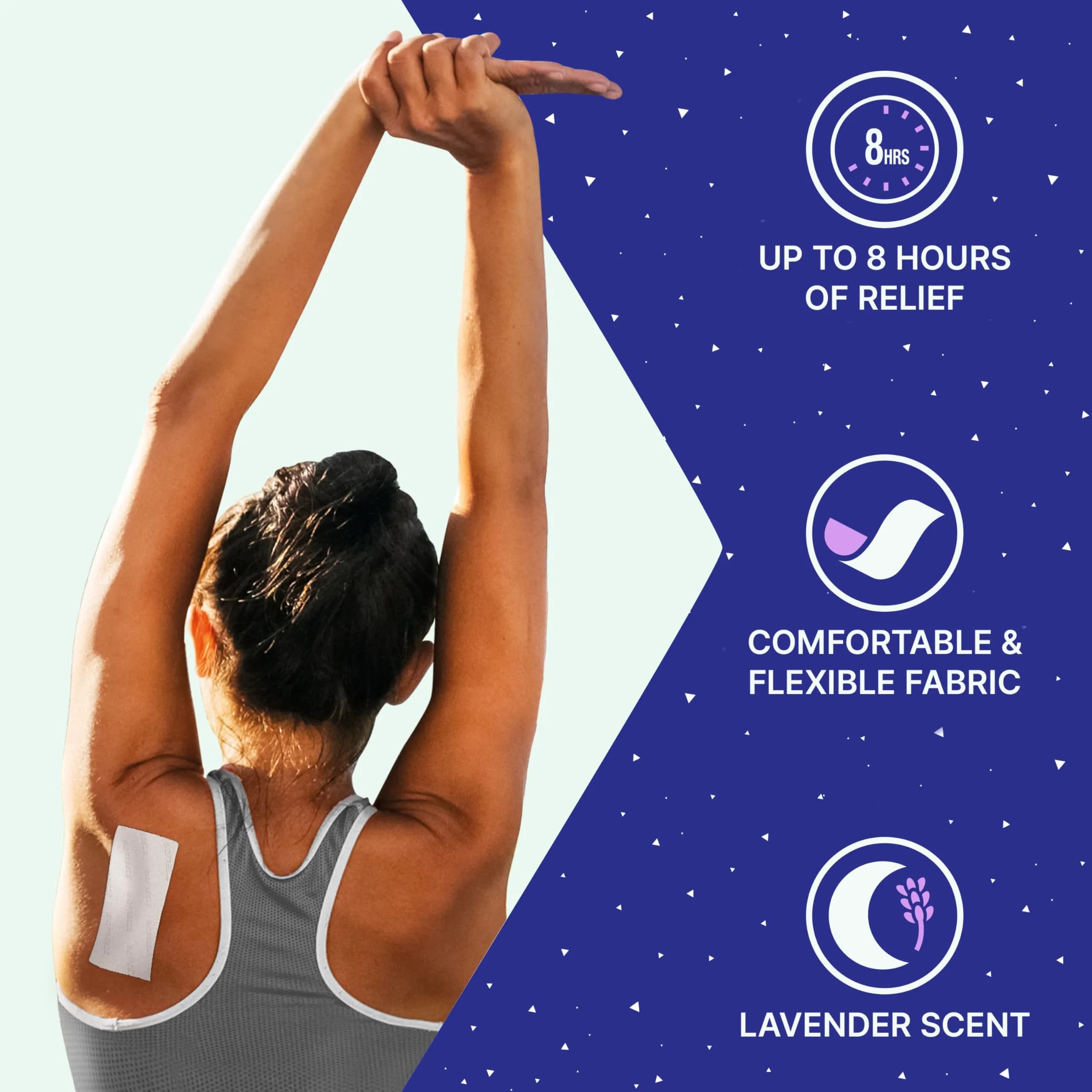 Biofreeze Overnight Pain Relief Patches, Cooling Menthol Pain Patch, 4 Count (Pack of 1) | 8-Hour Targeted Relief - view 3