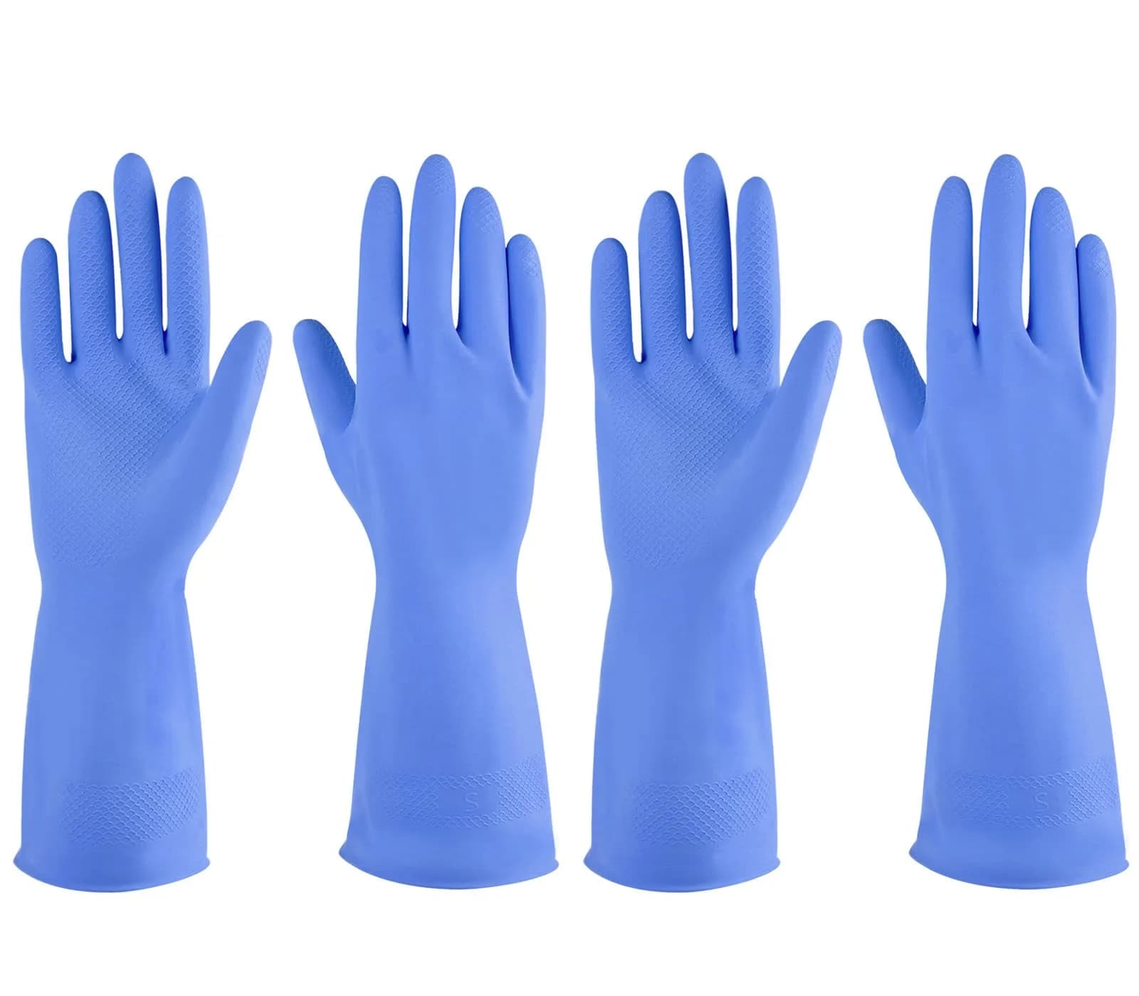 IUCGE XL Rubber Gloves for Kitchen & Household Cleaning | Reusable, Fish-Scale Grip, Blue