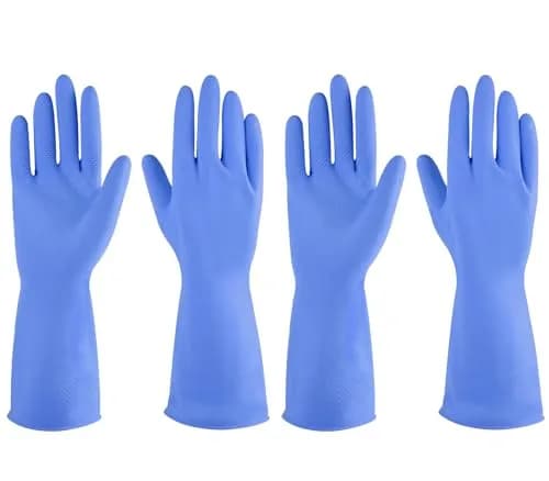 IUCGE XL Rubber Gloves for Kitchen & Household Cleaning | Reusable, Fish-Scale Grip, Blue thumbnail 1