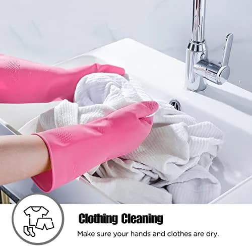 IUCGE Rubber Gloves XL | Reusable, Waterproof Dishwashing Gloves for Household & Commercial Use thumbnail 4