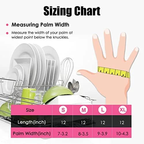 IUCGE Rubber Gloves XL | Reusable, Waterproof Dishwashing Gloves for Household & Commercial Use thumbnail 6