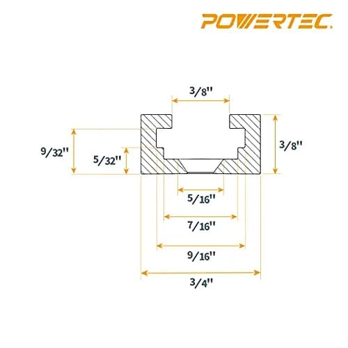 POWERTEC 71704V 3" T-Track Intersection Kit with Predrilled Mounting Holes & Wood Screws, 2 Sets | Aluminum T-Track Accessories for Woodworking Fixtures thumbnail 5