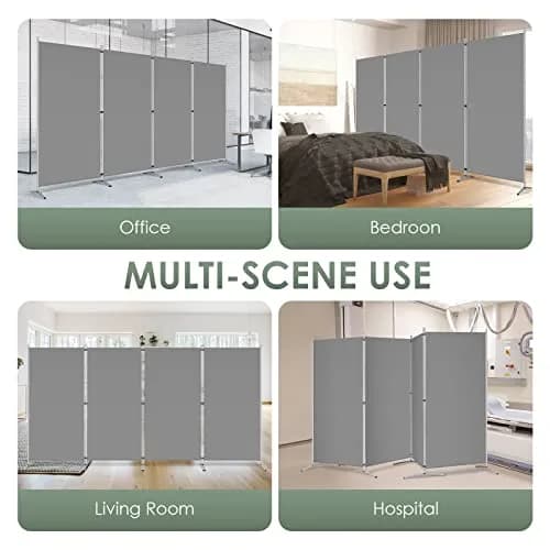 RANTILA 4 Panel Room Divider 213 cm (71" H) | Freestanding Privacy Screen for Home & Office thumbnail 6