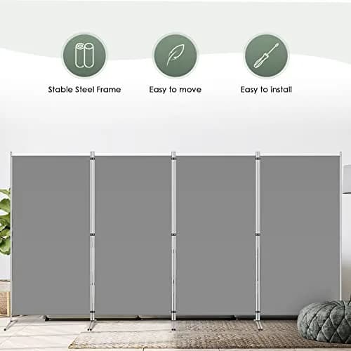 RANTILA 4 Panel Room Divider 213 cm (71" H) | Freestanding Privacy Screen for Home & Office thumbnail 7