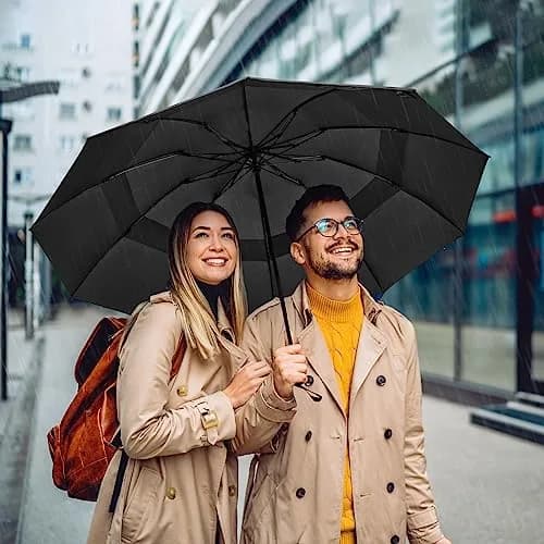 G4Free 62 Inch Large Golf Umbrella Windproof Reverse Travel Umbrella with Double Canopy and Auto Open/Close | 157.5 cm (62 Inch) Arc thumbnail 9