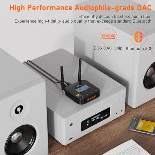 1Mii B06Pro+ Hi-Fi Bluetooth 5.3 Audio Receiver, LDAC Hi-Res Wireless Adapter for Home Stereo, 3.5mm AUX Optical Coaxial | Long Range, Volume Control thumbnail 6