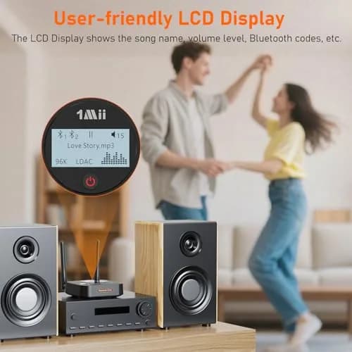 1Mii B06Pro+ Hi-Fi Bluetooth 5.3 Audio Receiver, LDAC Hi-Res Wireless Adapter for Home Stereo, 3.5mm AUX Optical Coaxial | Long Range, Volume Control thumbnail 7