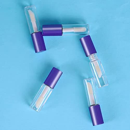 Mydio Clear Mini Lip Gloss Tubes 50 Pack (1.2ml Each) | Leak-Proof Purple Lid Containers thumbnail 3