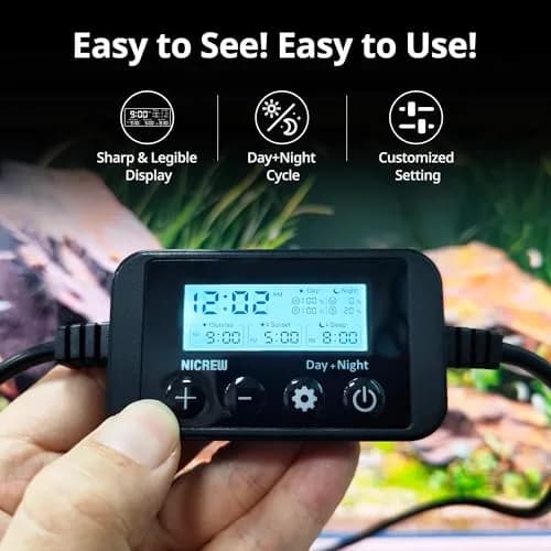 NICREW Clip-on Marine Aquarium Light for Coral Reef Tank | 10W LED, Blue & White Spectrum, Adjustable Brightness thumbnail 4