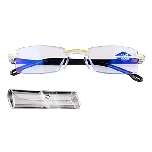 Yiushing Color Glint Sapphire High Hardness Anti-blue Progressive Reading Glasses +3.00/65-70 Age | Unisex thumbnail 1