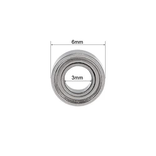 uxcell SMR63ZZ Deep Groove Ball Bearing 3mm x 6mm x 2.5mm | Stainless Steel, Shielded, High Speed thumbnail 4