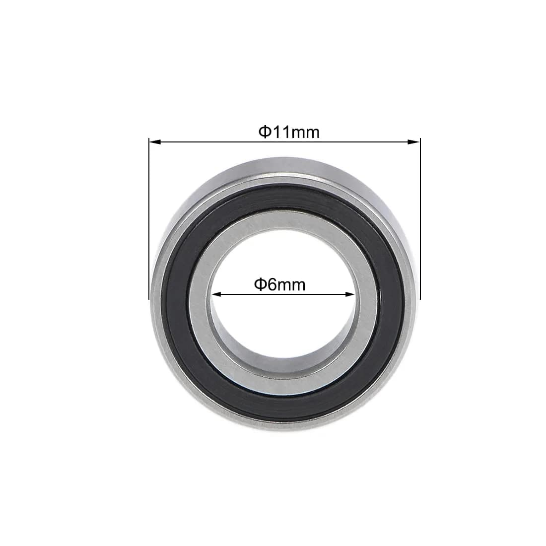uxcell MR116-2RS Ball Bearings 6mm Inner Dia 11mm OD 4mm Bore Double Sealed Chrome Steel Z2 10pcs - view 4