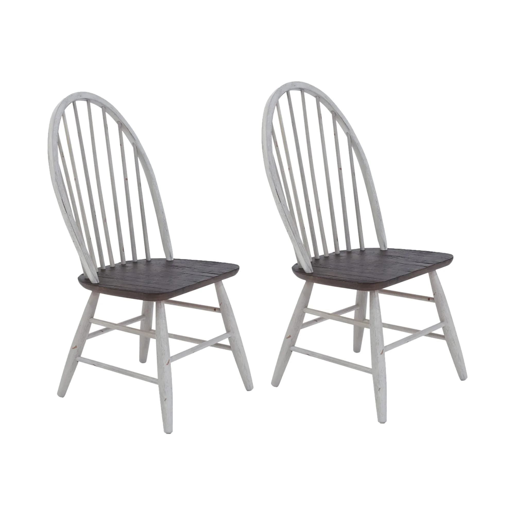 Liberty Furniture Industries Farmhouse Windsor Back Side Chair-Set of 2 | White, W21 x D23 x H40