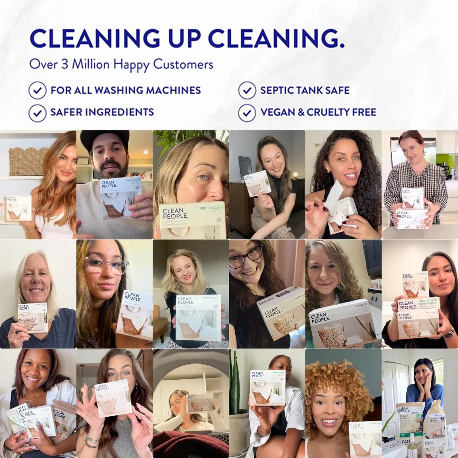 The Clean People Laundry Detergent Sheets - Fresh Scent, 192 Pack | Eco-Friendly & Hypoallergenic - view 3