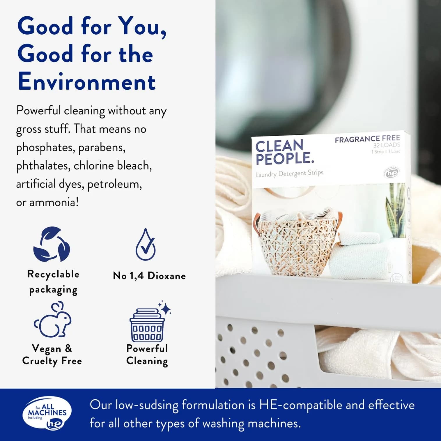 The Clean People Laundry Detergent Sheets - Fresh Scent, 192 Pack | Eco-Friendly & Hypoallergenic - view 4