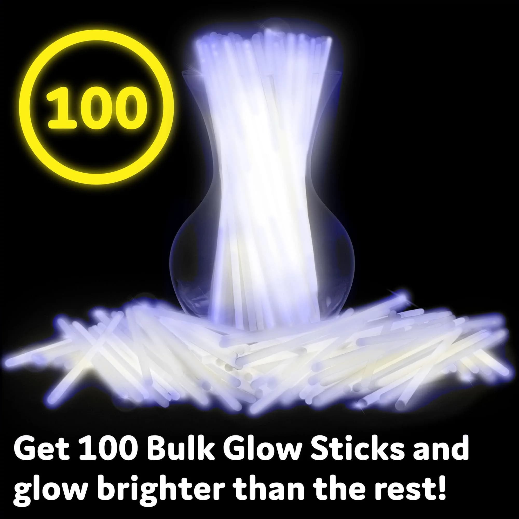 PartySticks White Glow Sticks - 100 Pack with Connectors | Bright & Long-Lasting for Indian Parties - view 4
