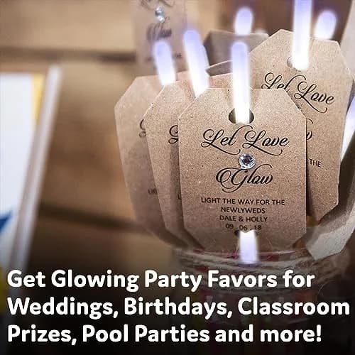 PartySticks White Glow Sticks 100-Pack | 10-14 Hour Glow, Waterproof, Kid-Safe thumbnail 5